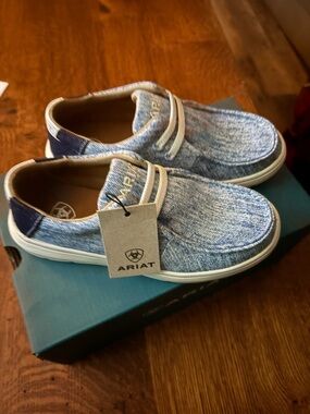 Ariat Kids Light Blue Denim-Look Slip-On Sneakers